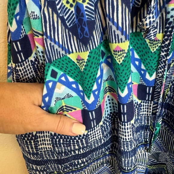 Bebop Multicolor Dress Women’s Large Pockets Tribal Comfort Wrinkle Free - Picture 2 of 12